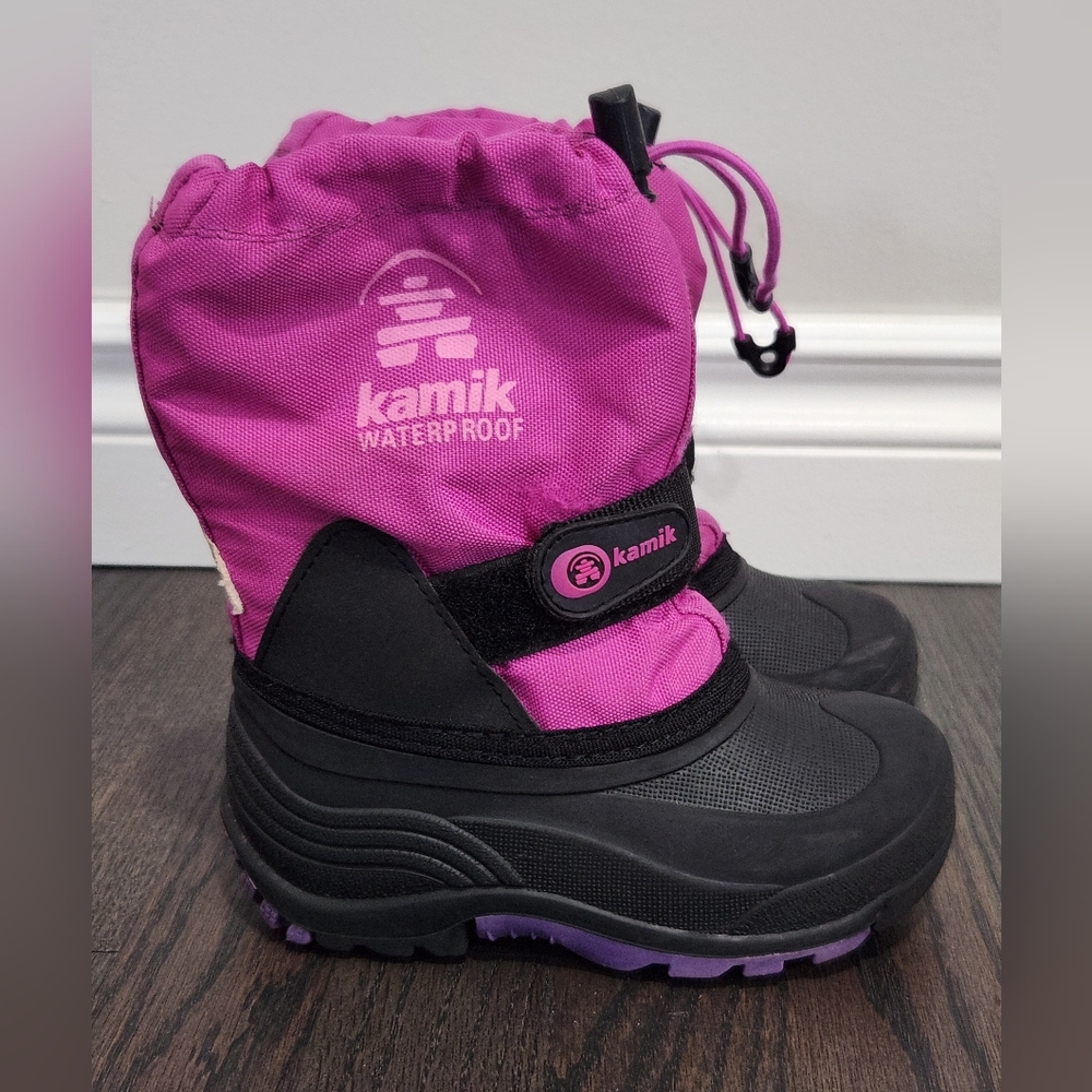 Kamik Kids Waterproof Pink and Black Boots